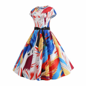Ladies Multi-color Vintage Gown