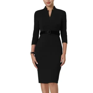 Sheath Dress Zipper Collar
